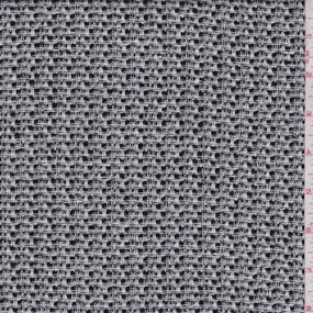 3 3/4 YD PC-White/Black/Silver Wool Blend Boucle Fabric