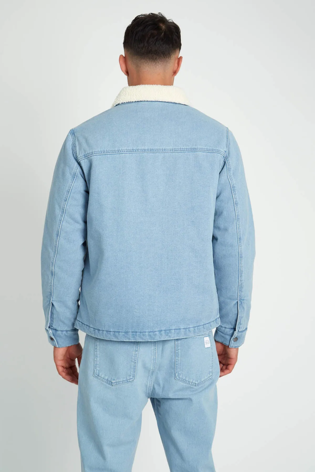 ALFONSO DENIM JACKET WITH SHERPA COLLAR