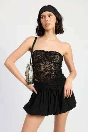 ASYMMETRICAL LACE TUBE TOP