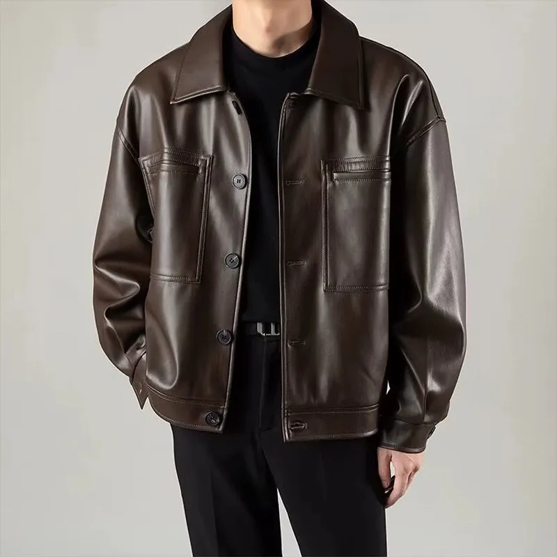 Autumn and Winter Korean Style Leisure Suit Short Motorcycle Leather Jacket