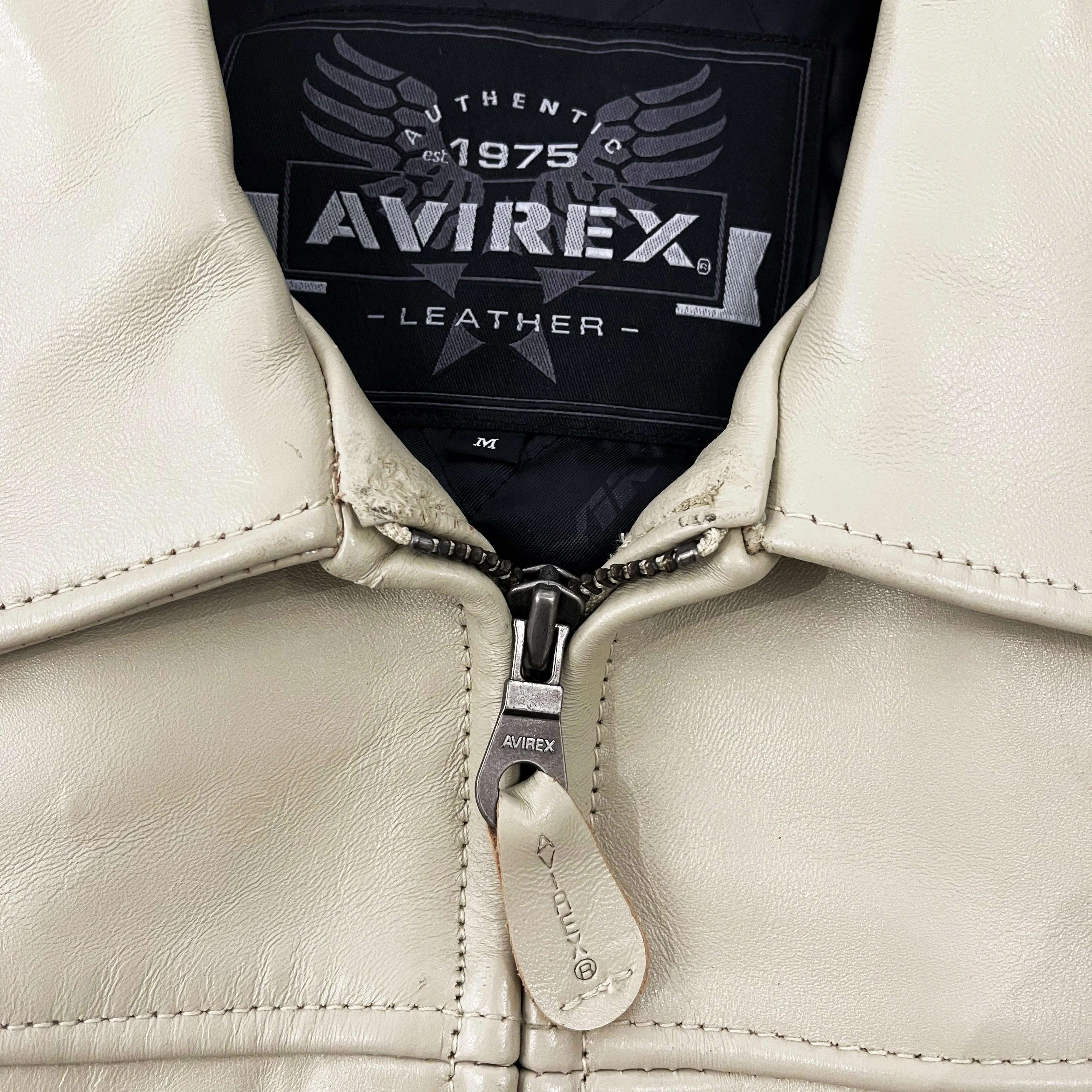 Avirex Leather Dragon Painted Jacket