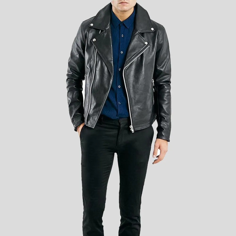 Barden Black Motorcycle Leather Jacket