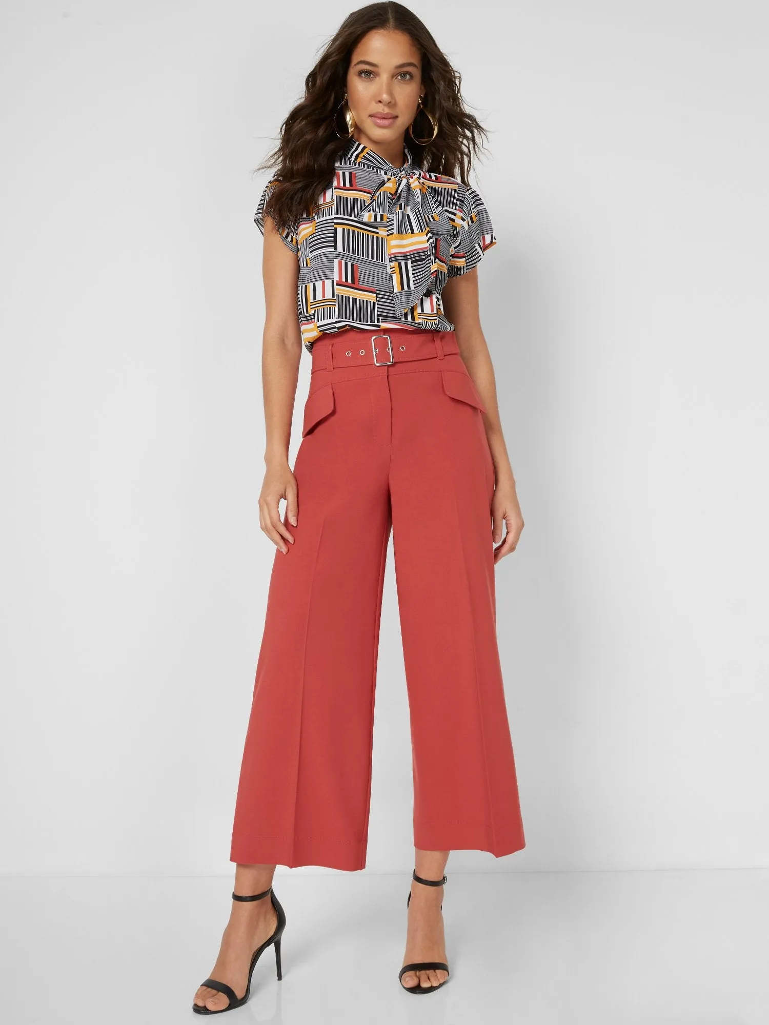 Belted Wide-Leg Capri Pant - 7th Avenue