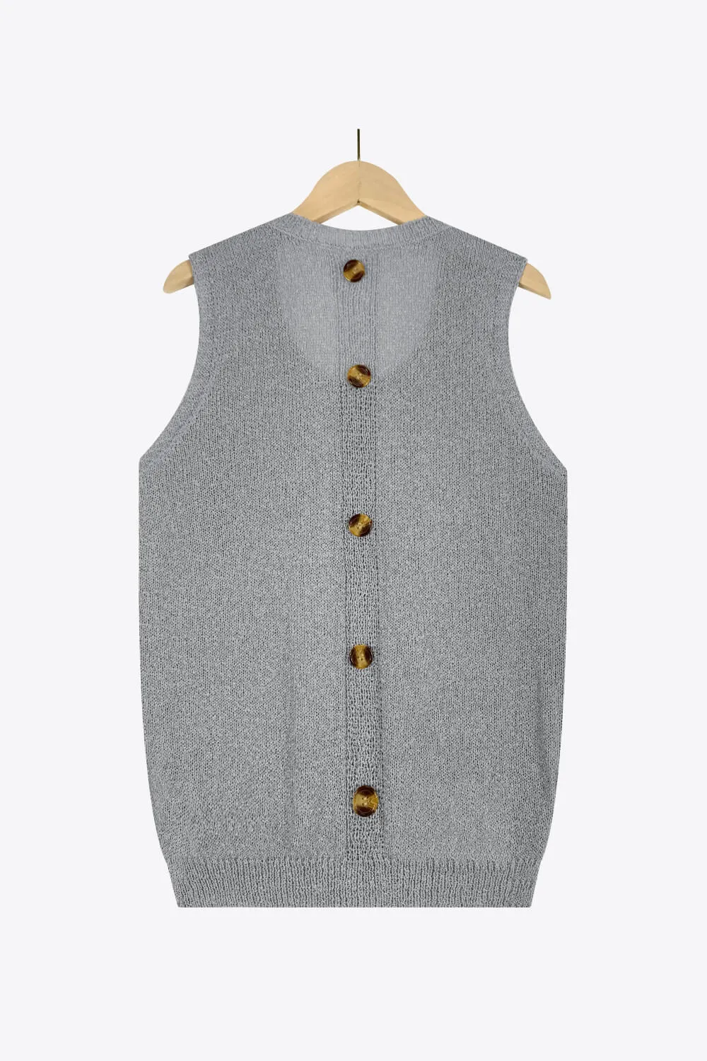 Buttoned Pocket Knit Tank