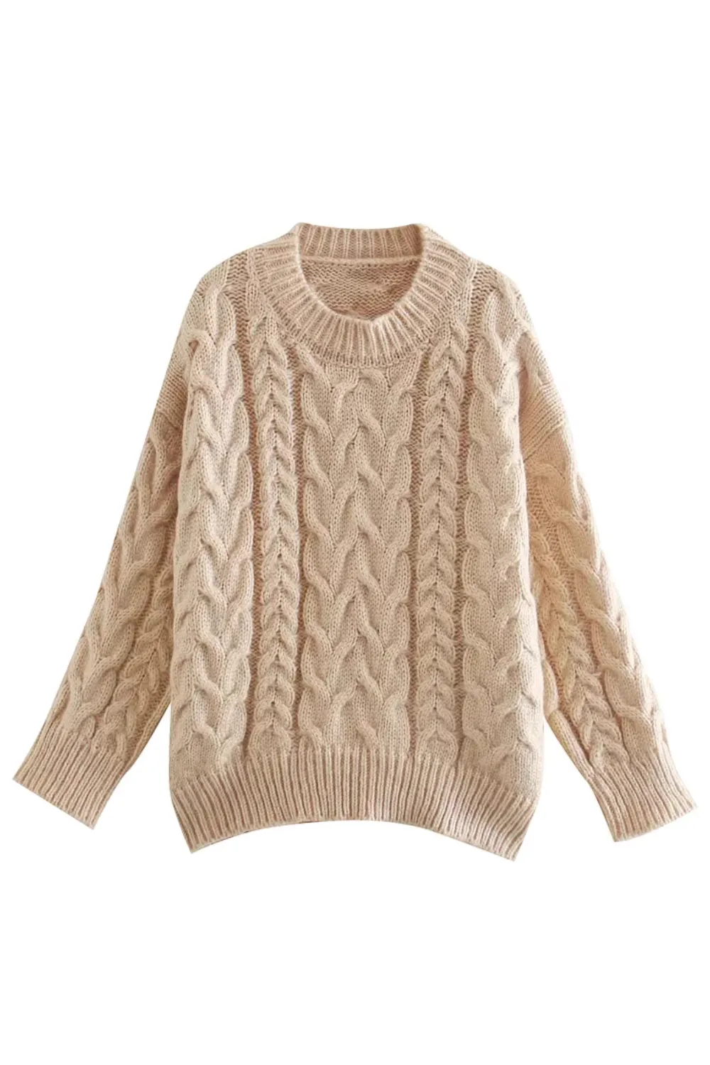 'Cathy' Cable Knit Pullover Sweater (2 Colors)