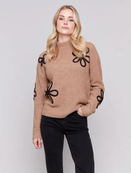 CHB Floral Sweater-Truffle