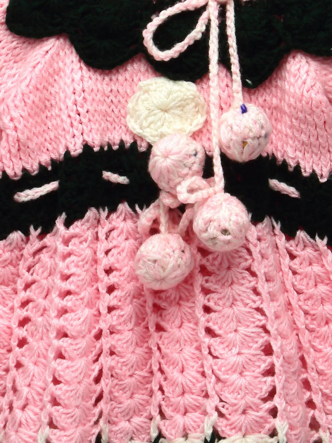 ChutPut Hand knitted Nora Wool Dress For Baby Girls - Pink