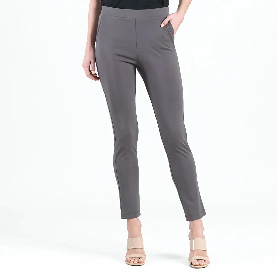 Clara Sunwoo Rayon-Ponte Knit - Straight Leg Pocket Pant - Mocha