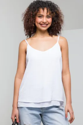 Cowl Satin Cami White