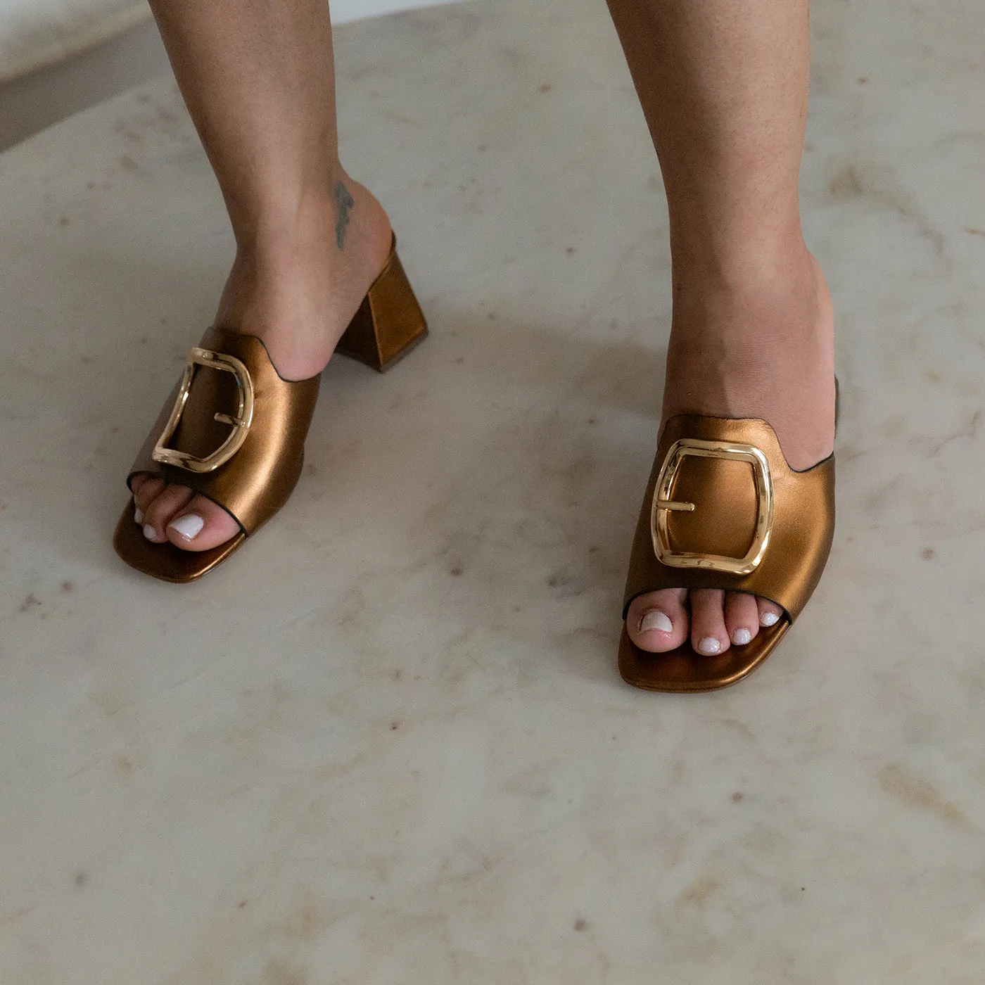 CUPEL in BRONZE Heeled Sandals