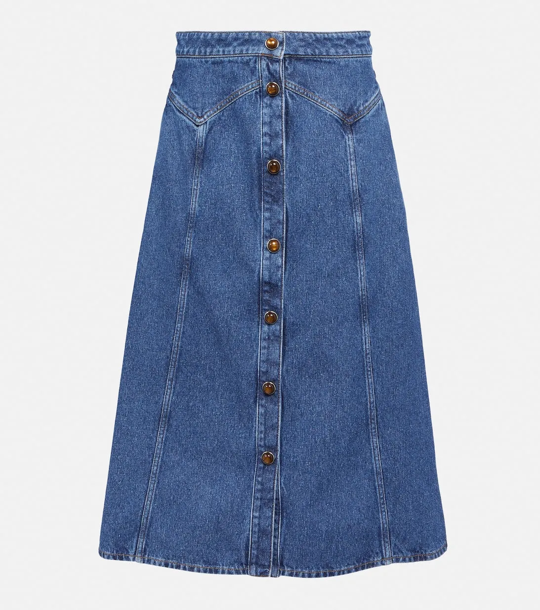 Denim midi skirt CHLOÉ, blue