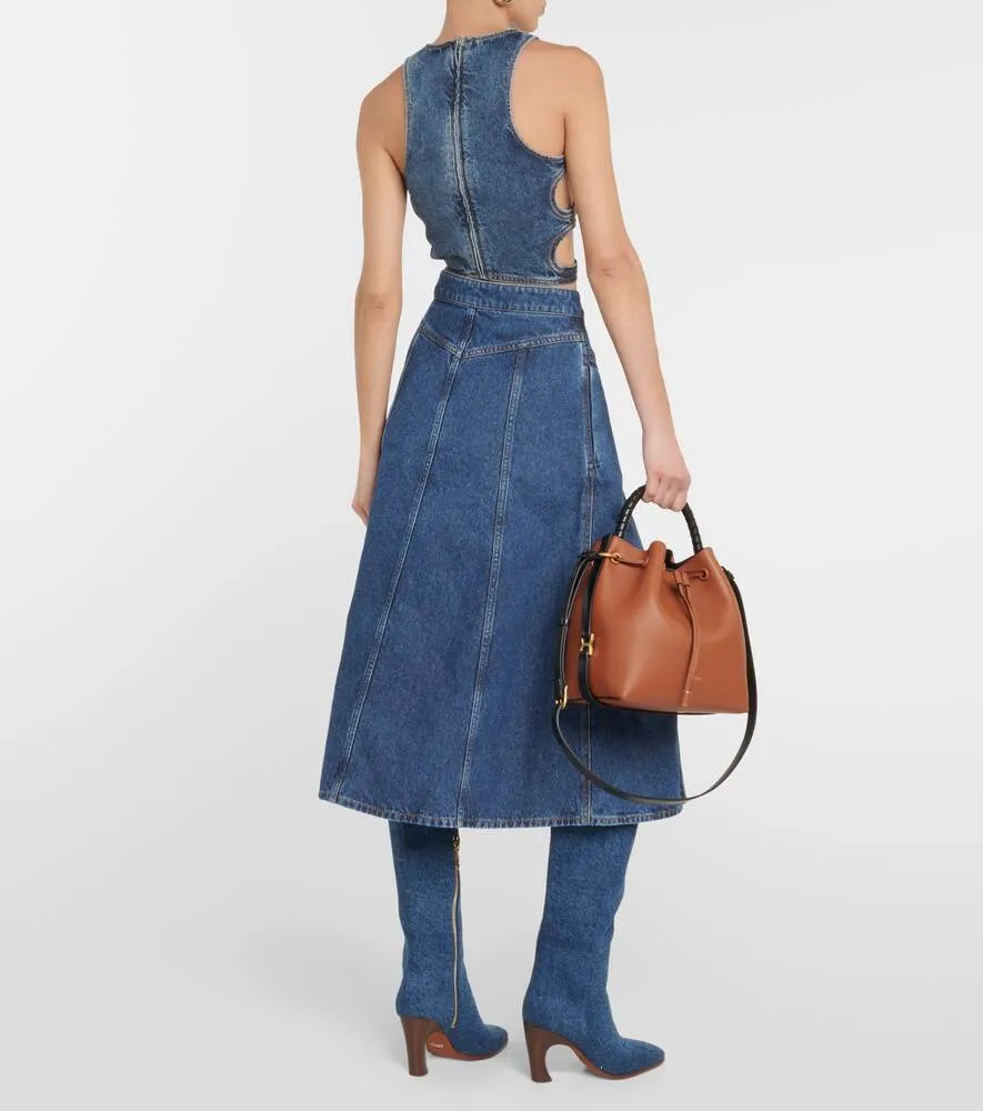 Denim midi skirt CHLOÉ, blue