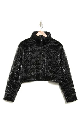 ELODIE Metallic Crop Quilted Jacket