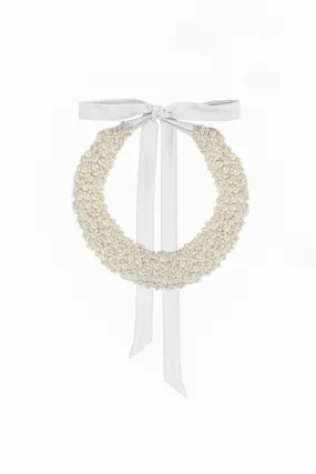 Embellished Pearl Bead Collarette Ivory