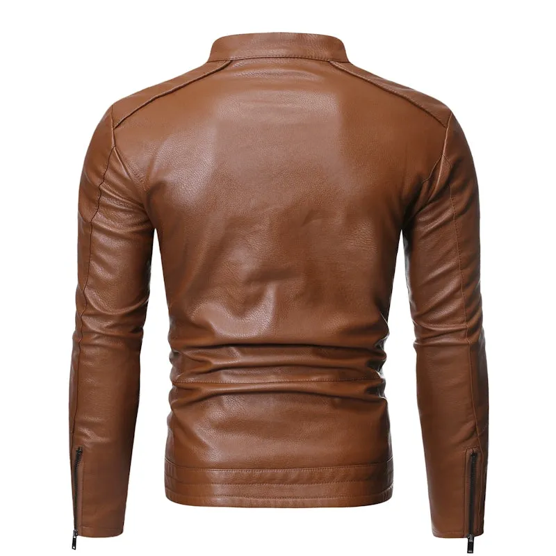 Fashion Stand Collar Men's Youth Casual Jacket Motorcycle Clothing