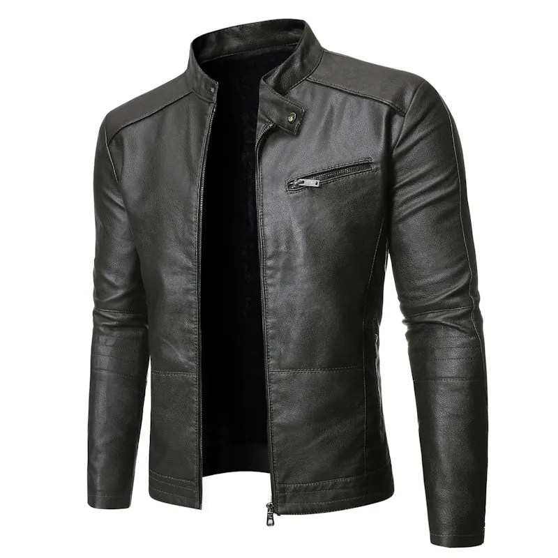 Fashion Stand Collar Men's Youth Casual Jacket Motorcycle Clothing