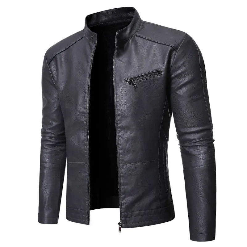 Fashion Stand Collar Men's Youth Casual Jacket Motorcycle Clothing