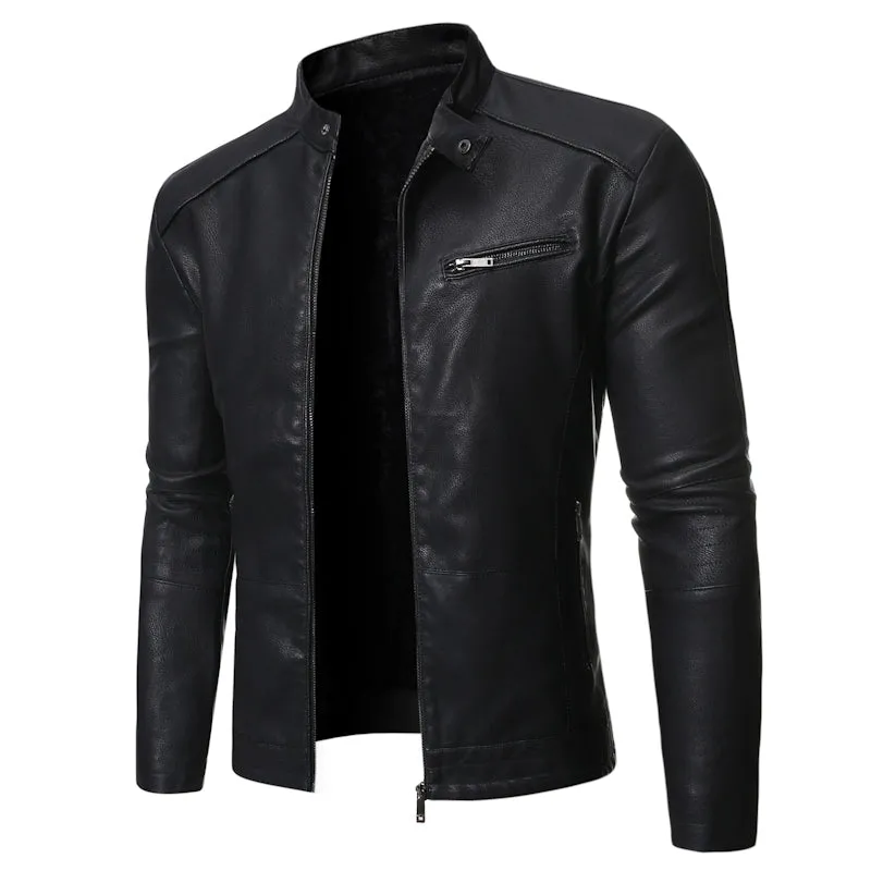 Fashion Stand Collar Men's Youth Casual Jacket Motorcycle Clothing