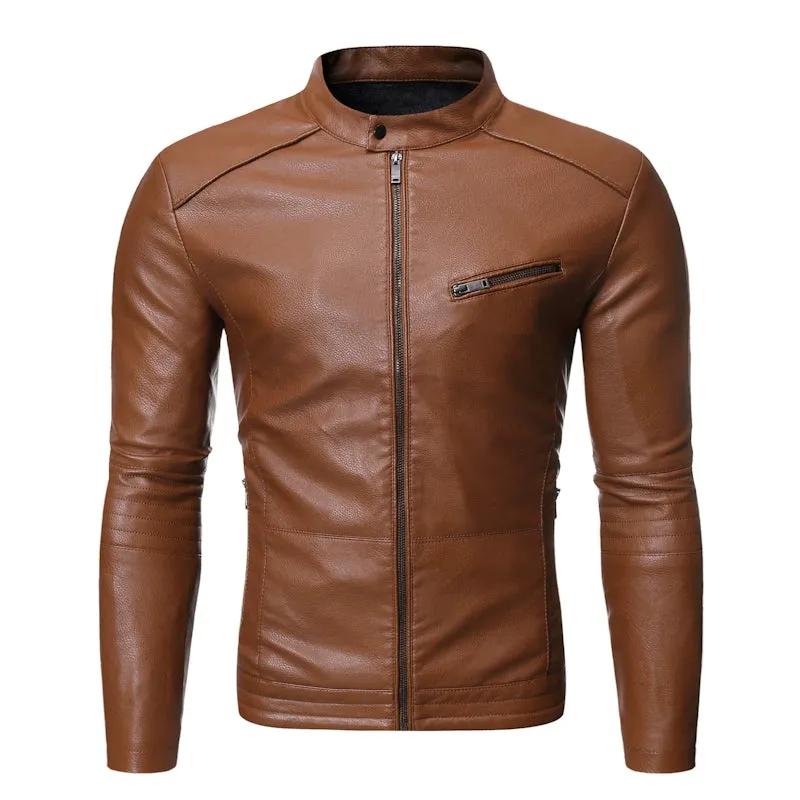 Fashion Stand Collar Men's Youth Casual Jacket Motorcycle Clothing