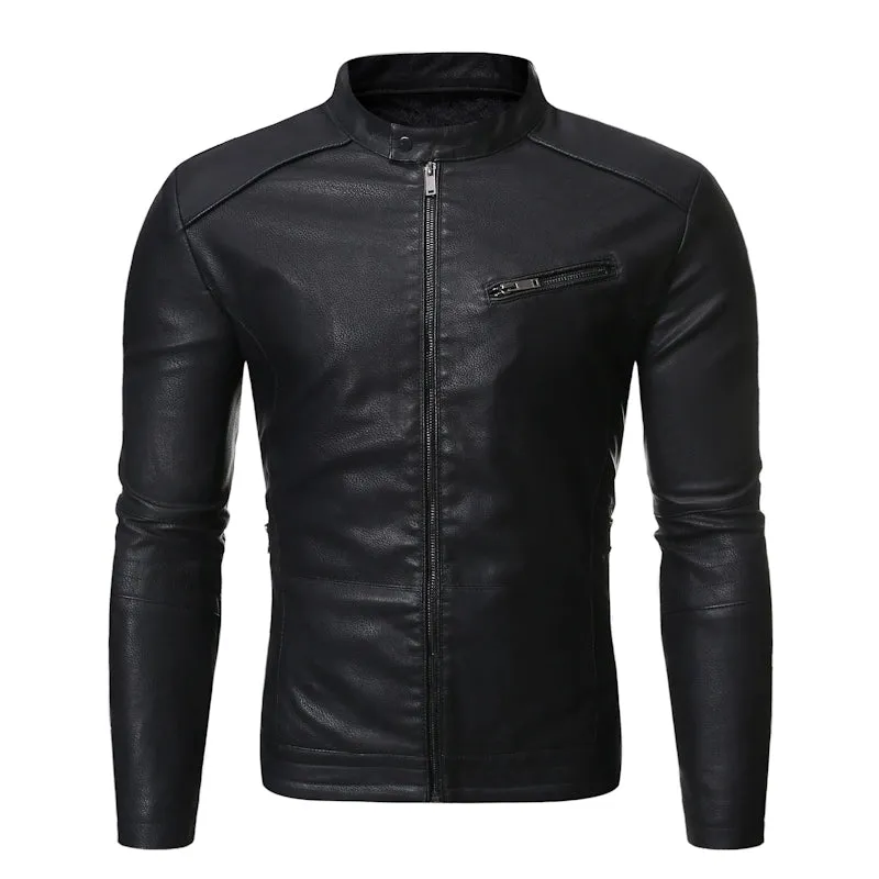 Fashion Stand Collar Men's Youth Casual Jacket Motorcycle Clothing