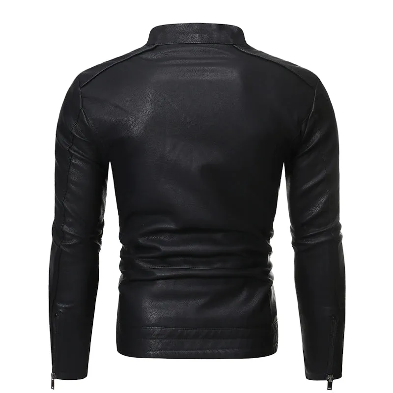 Fashion Stand Collar Men's Youth Casual Jacket Motorcycle Clothing