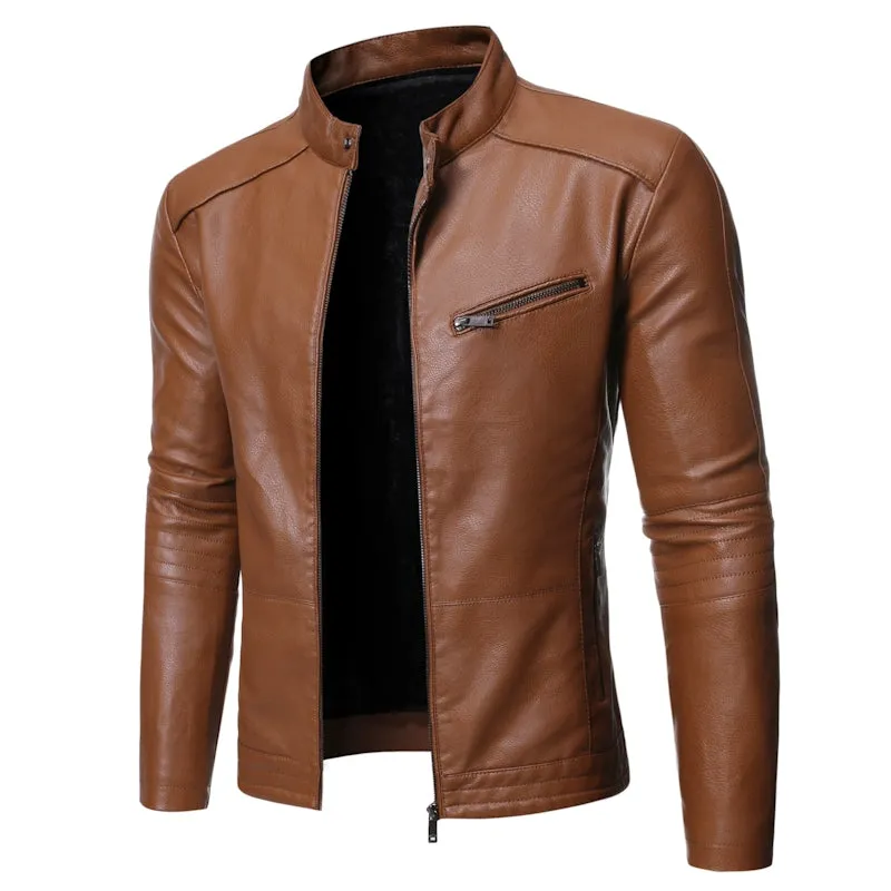 Fashion Stand Collar Men's Youth Casual Jacket Motorcycle Clothing