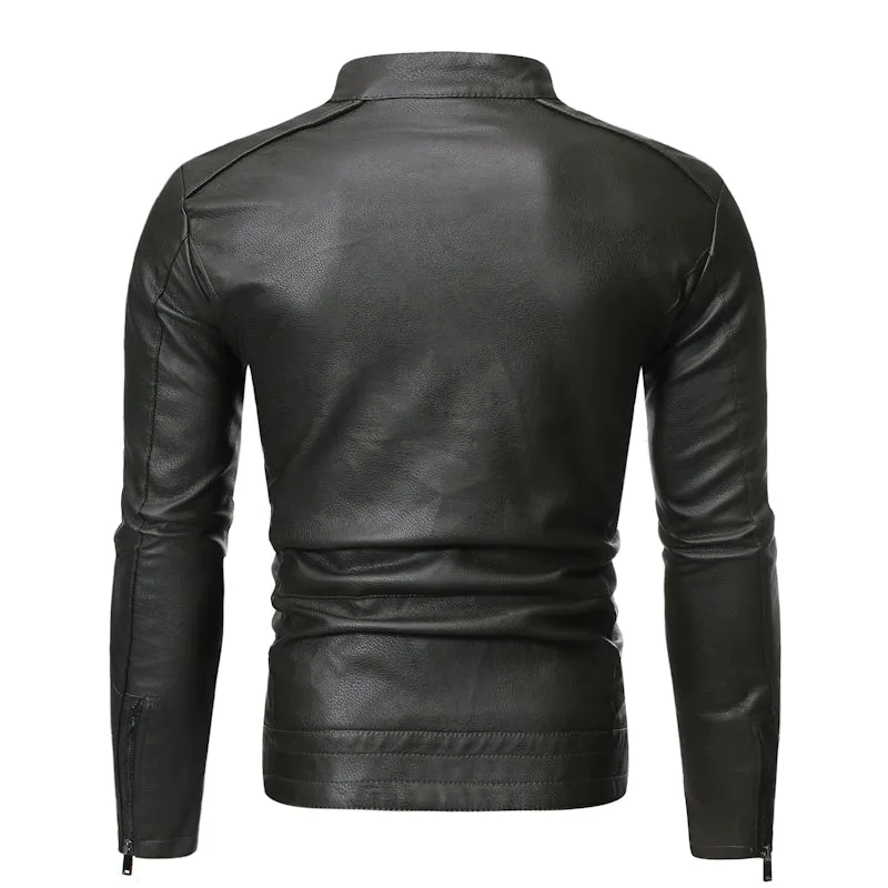 Fashion Stand Collar Men's Youth Casual Jacket Motorcycle Clothing