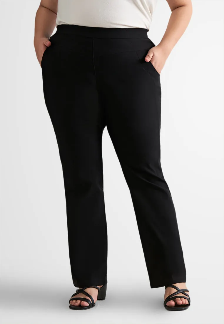 Gracie FLEXI Straight Cut Pants - Black