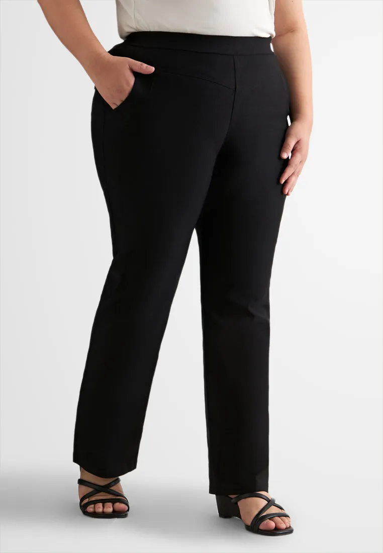 Gracie FLEXI Straight Cut Pants - Black