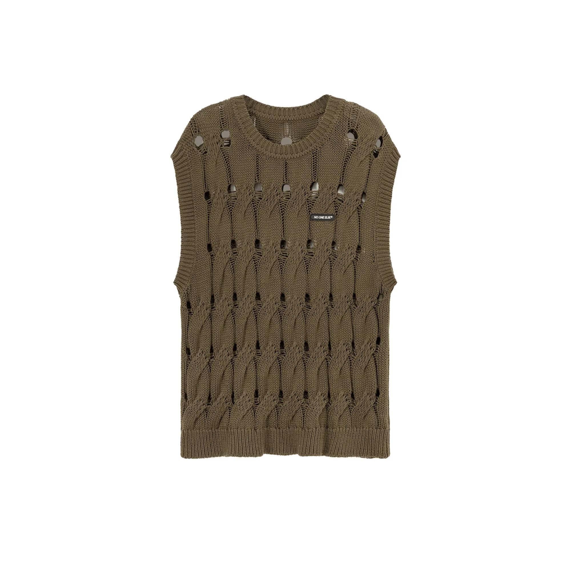 Hollow Sleeveless Knitted Sweater