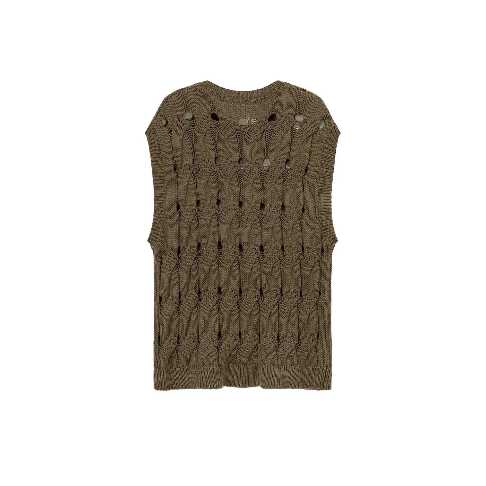 Hollow Sleeveless Knitted Sweater