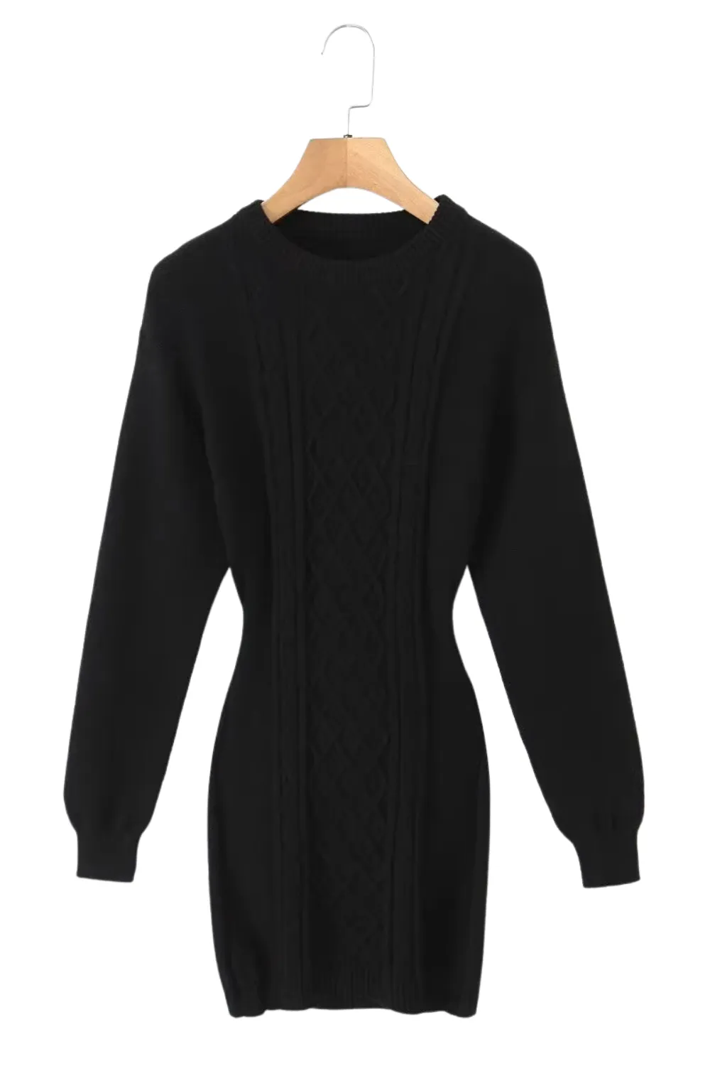 'Josephine' Long Sleeves Cut-Out Knitted Dress (3 Colors)