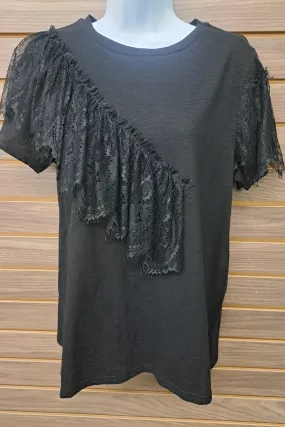 Lacy black tee