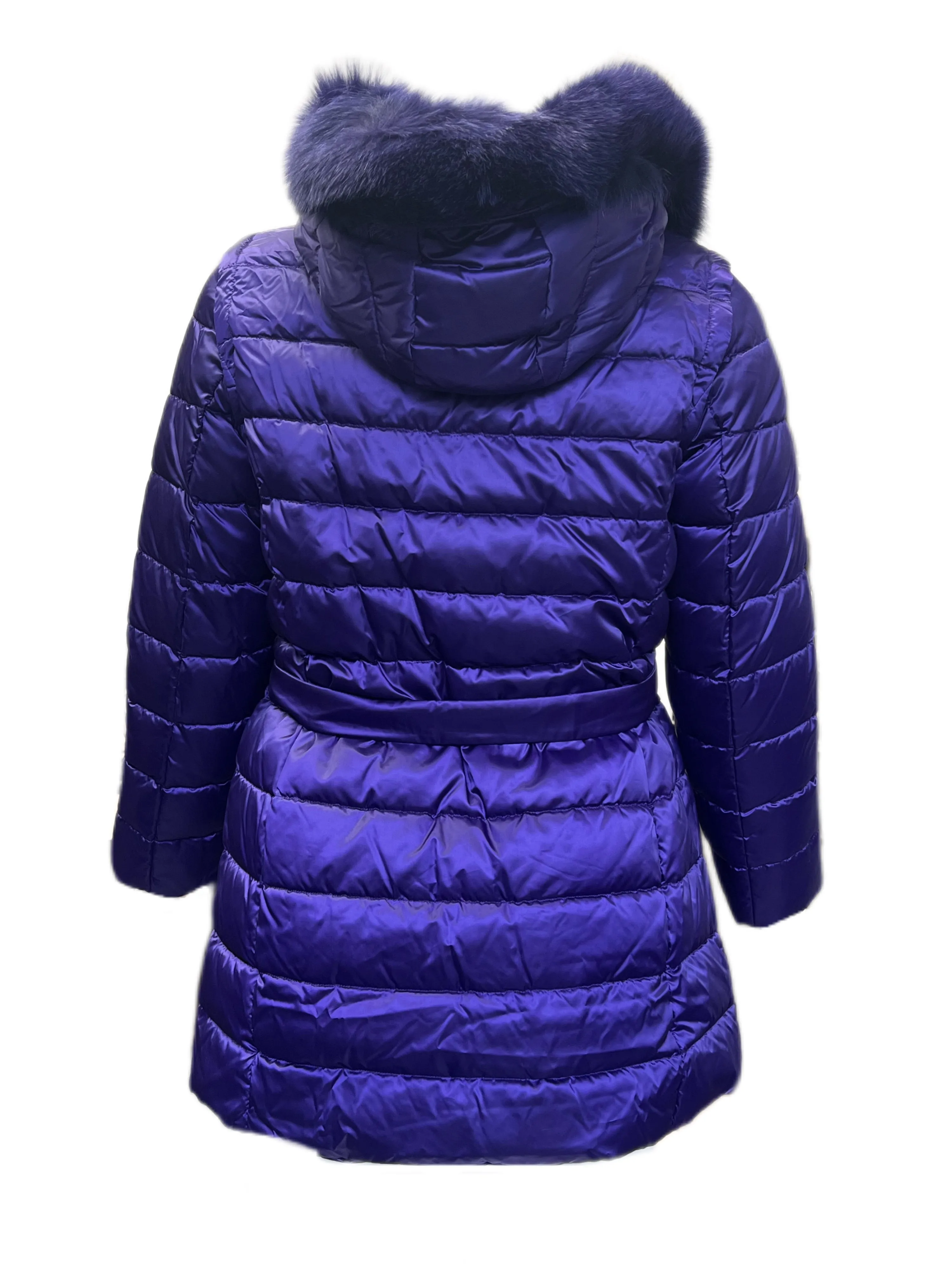 Marina Rinaldi Women's Purple Artico Hooded Quilted Jacket Size 12W/21 NWT