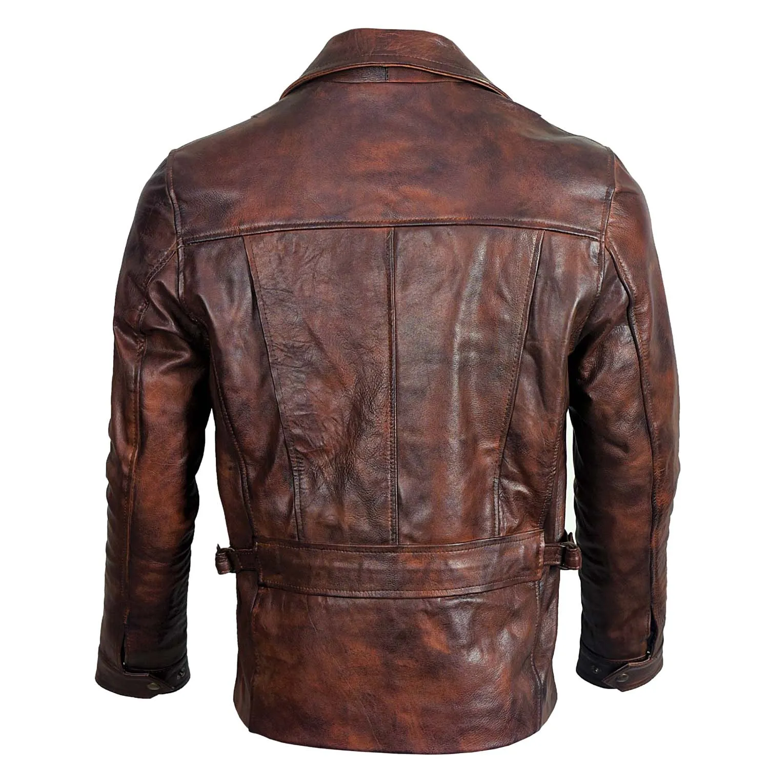 Men's Captain America Biker Brown Leather Jacket