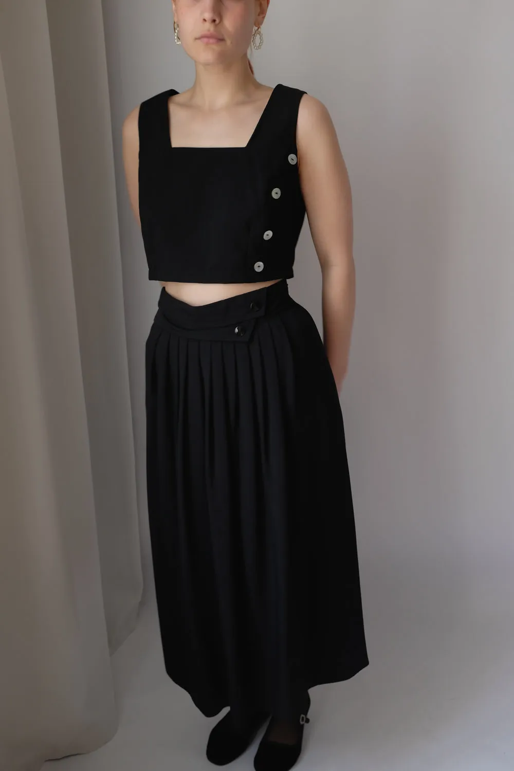 MIDI BLACK VINTAGE SKIRT