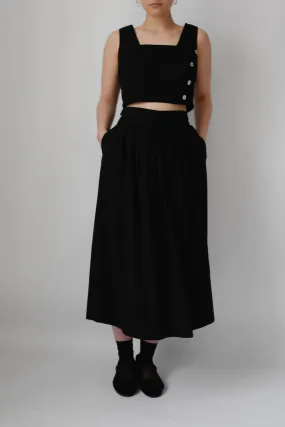 MIDI BLACK VINTAGE SKIRT