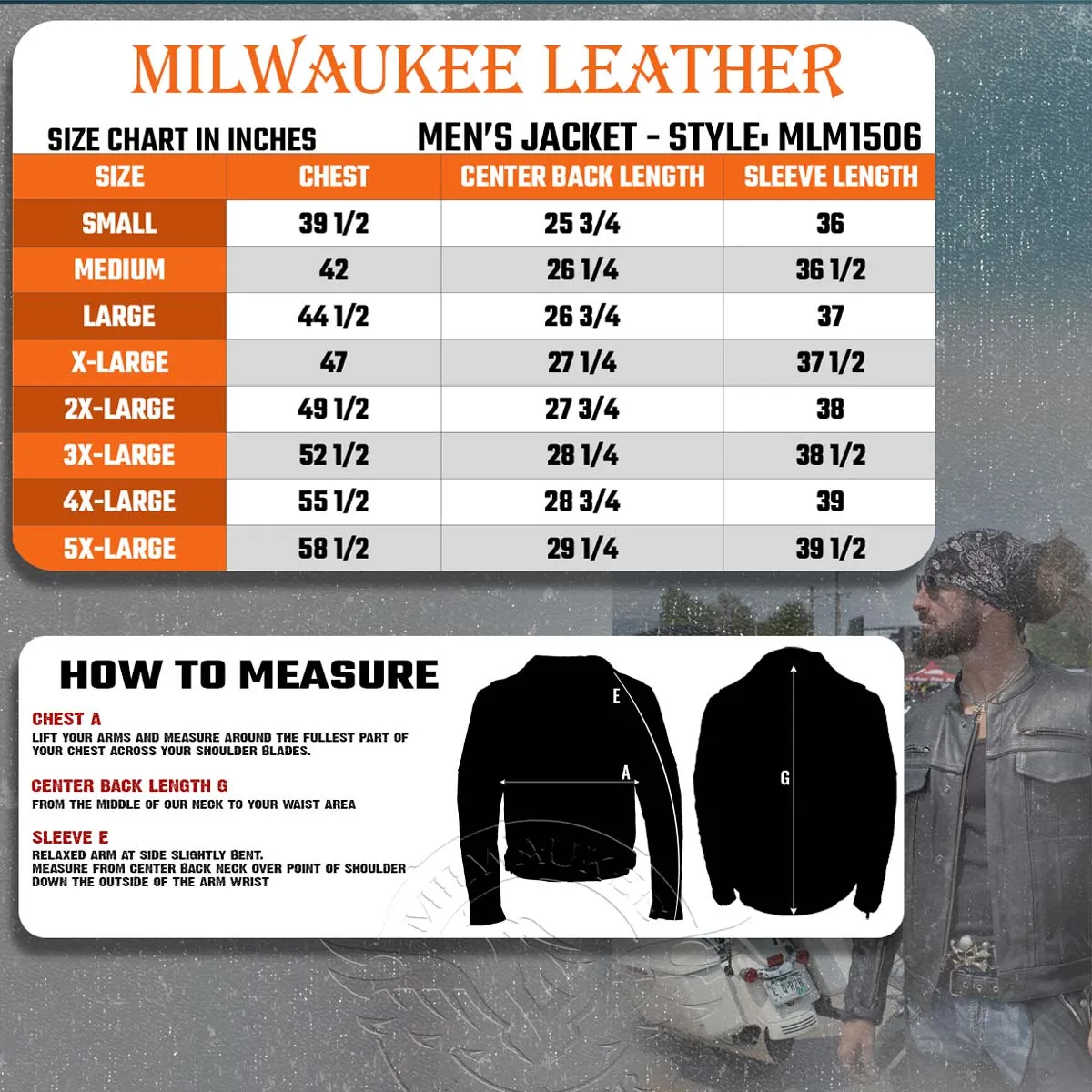 Milwaukee Leather MLM1516 Black Real Leather Motorcycle Jacket for Men