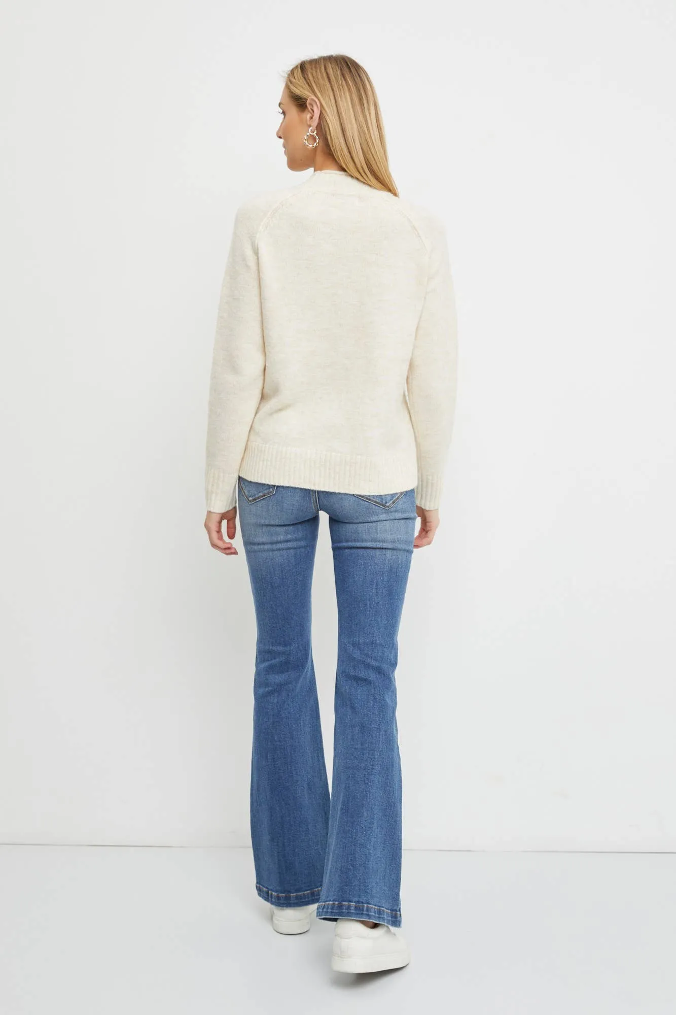 Mock Neck Pullover Sweater || Ivory