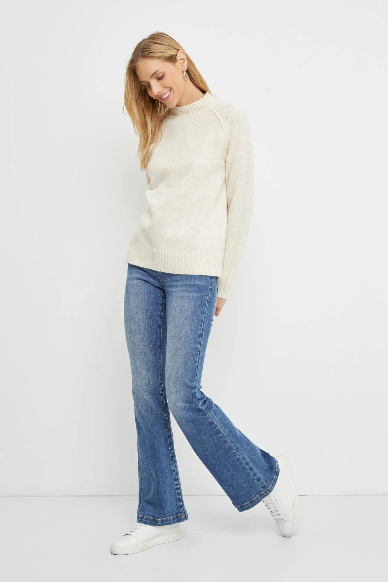 Mock Neck Pullover Sweater || Ivory