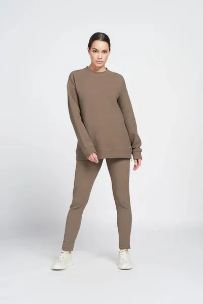 Moon long-sleeve crew neck top - Burnt Olive