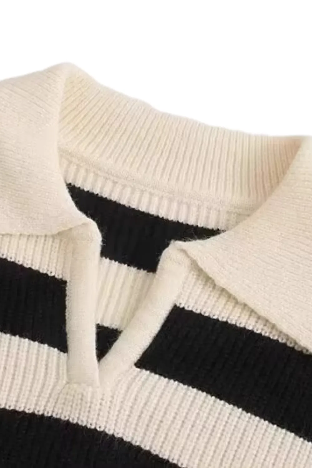 'Naomi' Collared Stripe Knitted Sweater