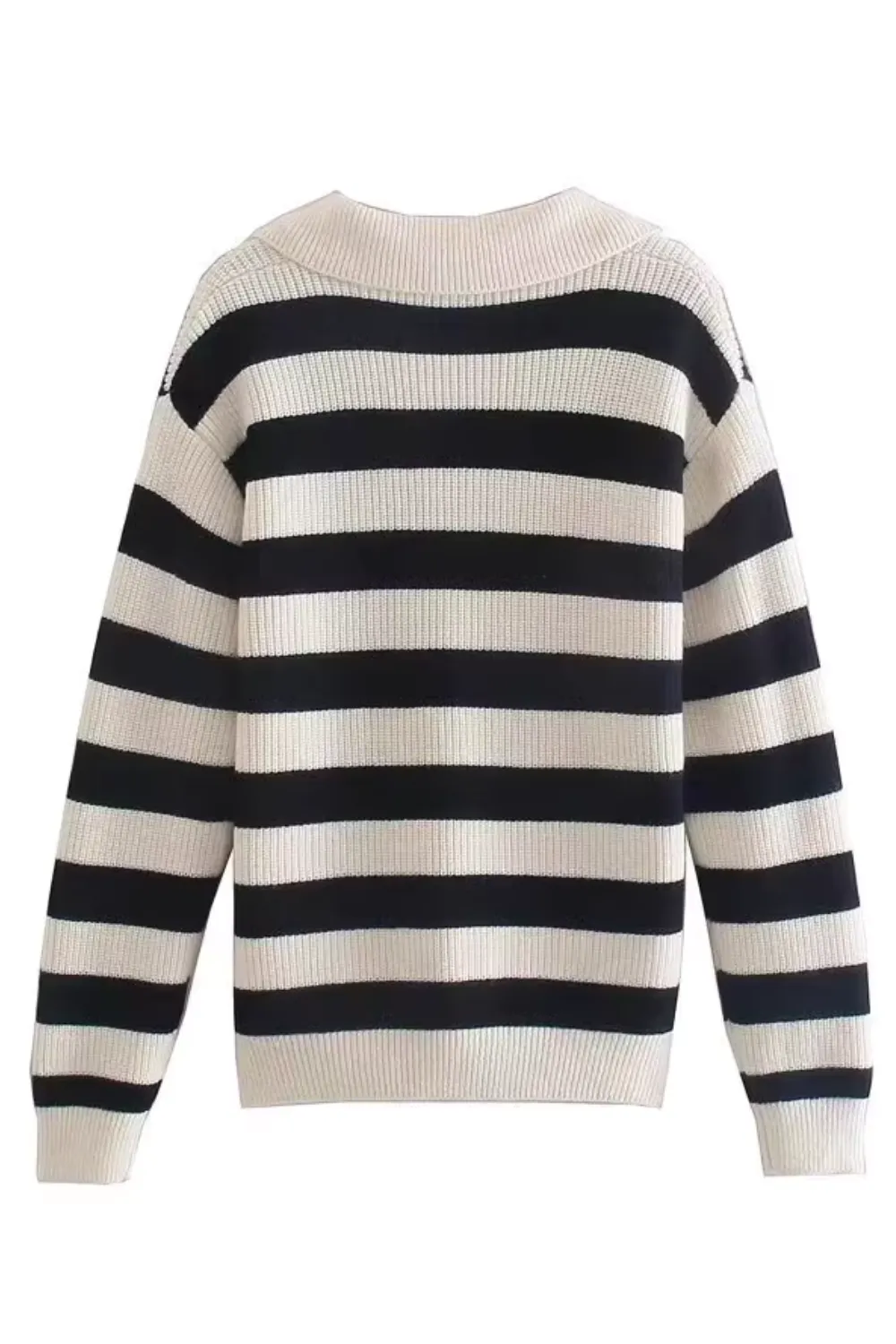 'Naomi' Collared Stripe Knitted Sweater