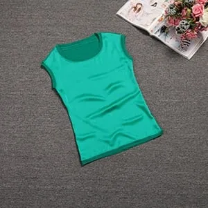 New Casual Chiffon Silk Blouse Slim Sleeveless Tops Blouses