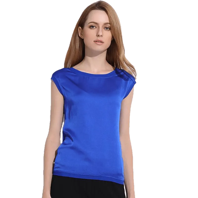 New Casual Chiffon Silk Blouse Slim Sleeveless Tops Blouses