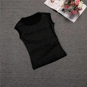 New Casual Chiffon Silk Blouse Slim Sleeveless Tops Blouses