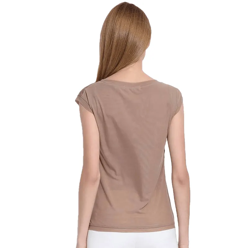 New Casual Chiffon Silk Blouse Slim Sleeveless Tops Blouses