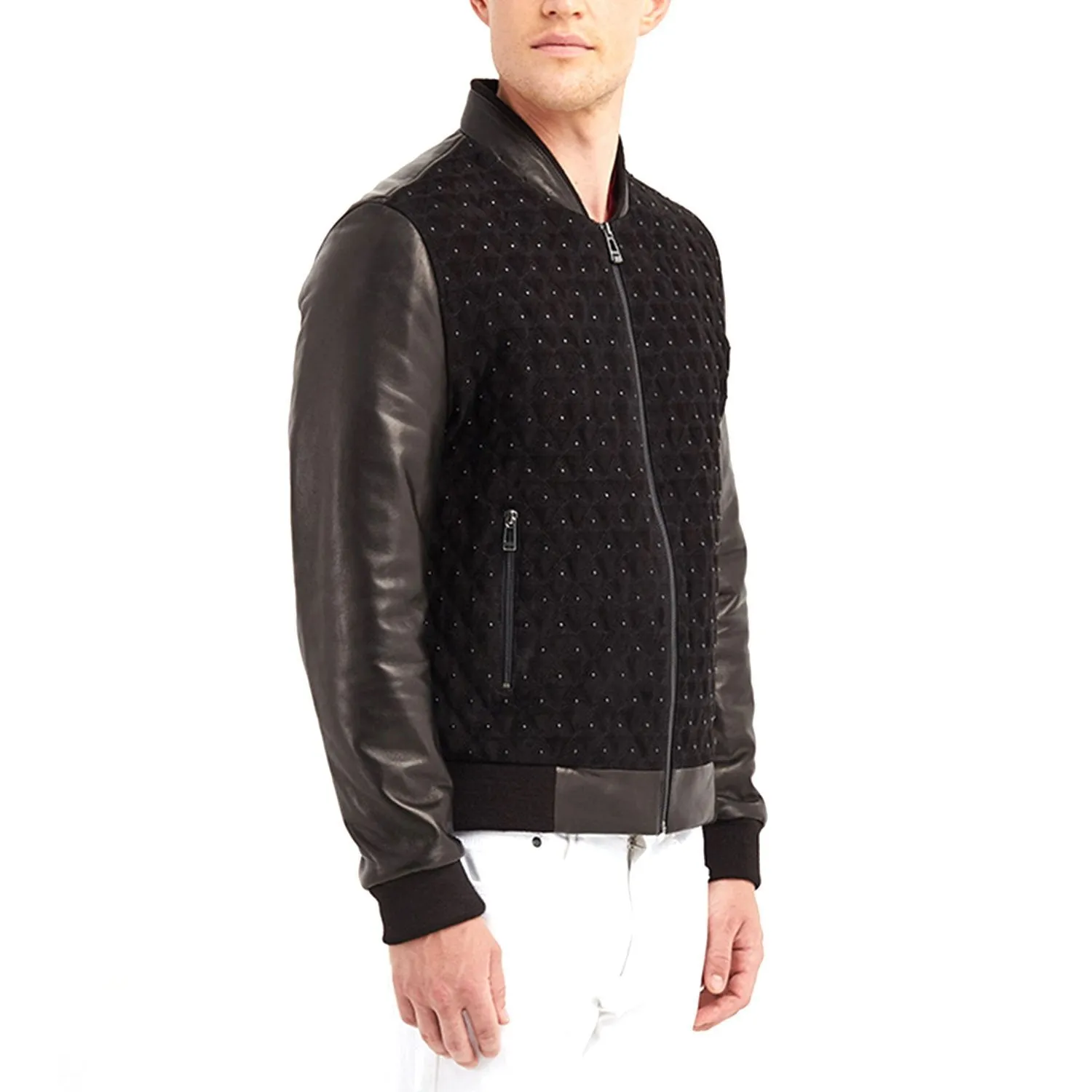 Newline Fashion Mario Blouson Leather Jacket - Black