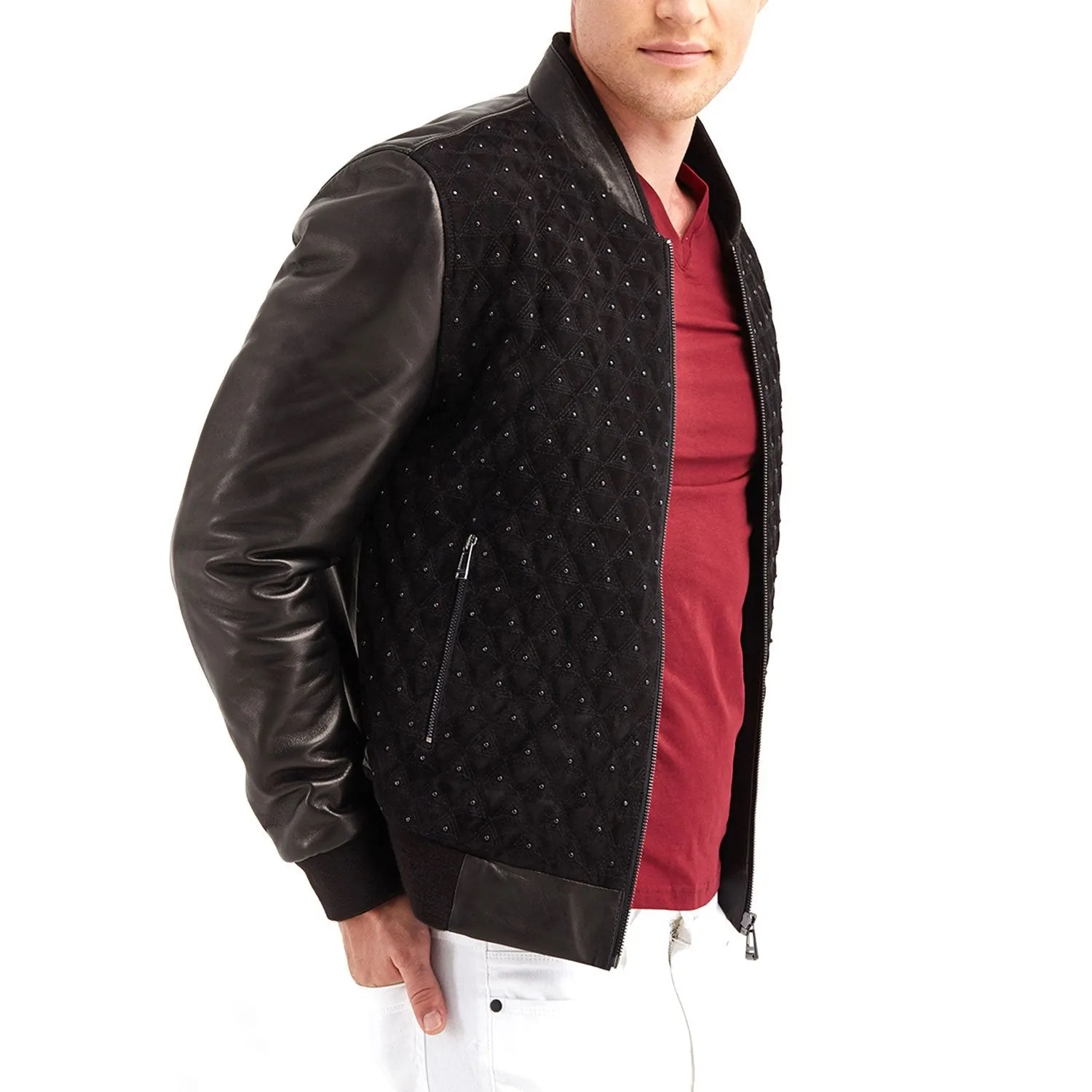 Newline Fashion Mario Blouson Leather Jacket - Black