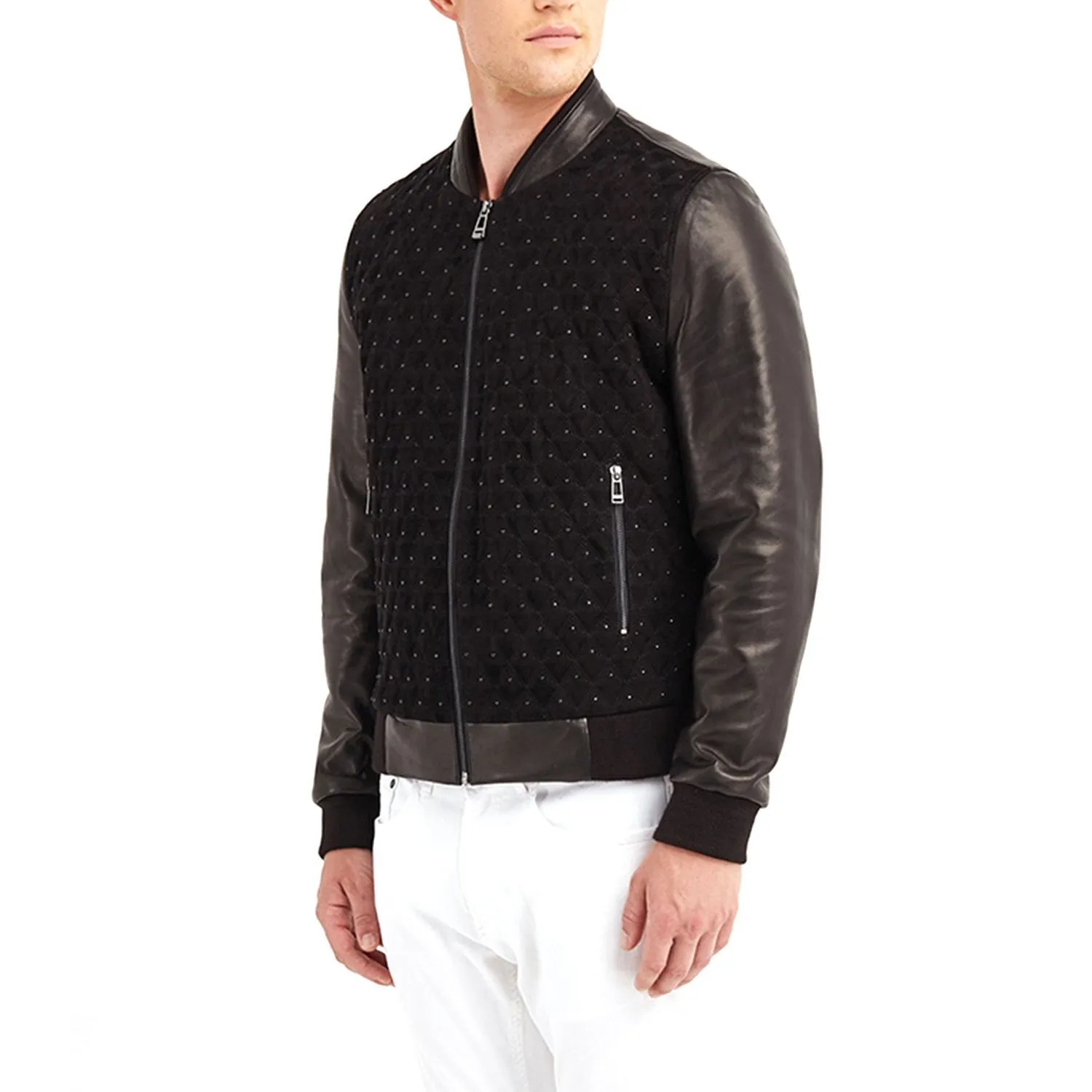 Newline Fashion Mario Blouson Leather Jacket - Black